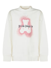 Palm Angels Kids Felpa Bianca con Orsetto Spray Rosa - Abbigliamento Bambini | $store$