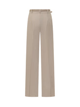 Max Mara Pantaloni Beige a Gamba Larga con Cintura - Abbigliamento Donna | $store$
