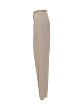 Max Mara Pantaloni Beige a Gamba Larga con Cintura - Abbigliamento Donna | $store$