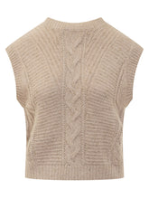 Max Mara Studio Gilet in Maglia a Treccia Beige - Abbigliamento Donna | $store$