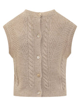 Max Mara Studio Gilet in Maglia a Treccia Beige - Abbigliamento Donna | $store$