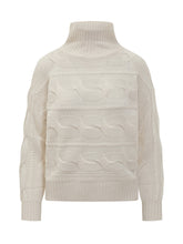 Max Mara Studio Ivory Cable Knit Wool Turtleneck - COLLEZIONE TEAM EC | $store$