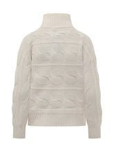 Max Mara Studio Ivory Cable Knit Wool Turtleneck - COLLEZIONE TEAM EC | $store$