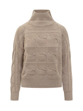 Max Mara Studio Beige Cable Knit High Neck Sweater - COLLEZIONE TEAM EC | $store$
