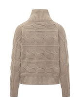 Max Mara Studio Beige Cable Knit High Neck Sweater - COLLEZIONE TEAM EC | $store$