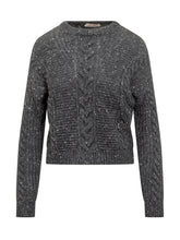 Max Mara Studio Grey Cable Knit Sweater - COLLEZIONE TEAM EC | $store$