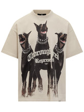 Represent Beige T-Shirt with Dobermann Print - COLLEZIONE TEAM EC | $store$