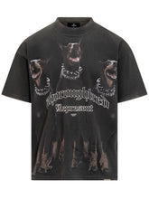 Represent Black T-Shirt with Doberman Print - COLLEZIONE TEAM EC | $store$