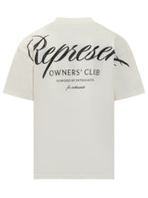 Represent White T-Shirt with Embroidered Logo - COLLEZIONE TEAM EC | $store$