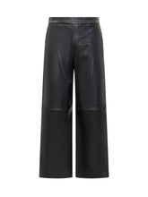 Max Mara Studio Pantaloni Culotte in Pelle Nera - Abbigliamento Donna | $store$