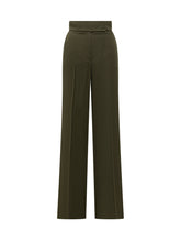 Max Mara Pantaloni Verde Oliva a Vita Alta - Abbigliamento Donna | $store$