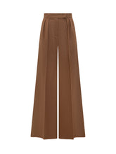Max Mara Pantaloni Palazzo in Lana Marrone - Abbigliamento Donna | $store$