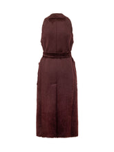 Max Mara Gilet Lungo in Lana Bordeaux con Cintura - Abbigliamento Donna | $store$