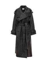 Sportmax Long Pinstripe Belted Coat - COLLEZIONE TEAM EC | $store$