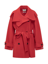 Sportmax Red Short Double-Breasted Coat with Belt - COLLEZIONE TEAM EC | $store$