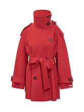 Sportmax Red Short Double-Breasted Coat with Belt - COLLEZIONE TEAM EC | $store$