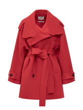 Sportmax Red Short Double-Breasted Coat with Belt - COLLEZIONE TEAM EC | $store$