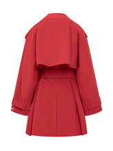 Sportmax Red Short Double-Breasted Coat with Belt - COLLEZIONE TEAM EC | $store$