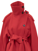 Sportmax Red Short Double-Breasted Coat with Belt - COLLEZIONE TEAM EC | $store$