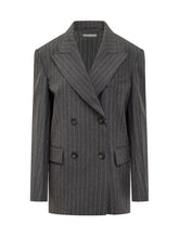 Sportmax Grey Pinstripe Double-Breasted Blazer - COLLEZIONE TEAM EC | $store$