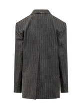 Sportmax Grey Pinstripe Double-Breasted Blazer - COLLEZIONE TEAM EC | $store$