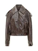 Sportmax Giacca Corto in Ecopelle Lucida Marrone - Abbigliamento Donna | $store$