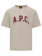 A.P.C. Beige T-Shirt with Red Logo - Apc | $store$