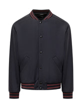 APC Blue Wool Bomber with Striped Details - Apc | $store$