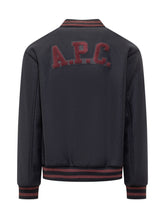 APC Blue Wool Bomber with Striped Details - Apc | $store$
