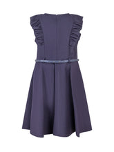 Monnalisa Abito Blu con Balze e Cintura - Abbigliamento Bambini | $store$