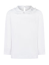 Monnalisa Camicia Bianca con Colletto Ricamato - Abbigliamento Bambini | $store$