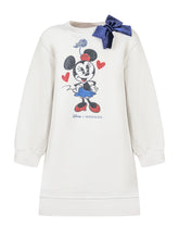Monnalisa Abito Bianco con Minnie e Fiocco Blu - Abbigliamento Bambini | $store$