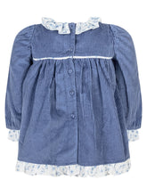 Monnalisa Abito in Velluto a Coste Blu con Orsetto - Abbigliamento Bambini | $store$