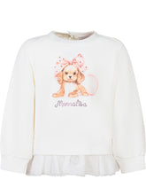 Monnalisa Felpa Bianca con Cucciolo e Tulle - Abbigliamento Bambini | $store$