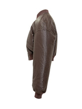 Rotate Bomber in Pelle Intrecciata Marrone - Abbigliamento Donna | $store$