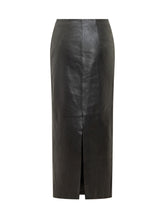 Rotate Leather Skirt with Side Buttons - COLLEZIONE TEAM EC | $store$