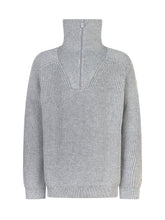 Emporio Armani Grey Sweater for Boys with Half Zip - COLLEZIONE TEAM EC | $store$