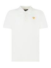 Versace Kids White Polo Shirt with Embroidered Medusa Logo - COLLEZIONE TEAM EC | $store$