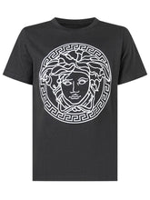 Versace Kids T-Shirt Nera con Maxi Logo Medusa - Abbigliamento Bambini | $store$