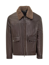 Dfour Giacca in Pelle Marrone con Collo Shearling - Abbigliamento Uomo | $store$