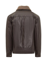 Dfour Giacca in Pelle Marrone con Collo Shearling - Abbigliamento Uomo | $store$