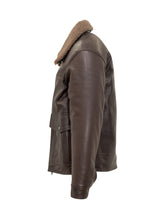 Dfour Giacca in Pelle Marrone con Collo Shearling - Abbigliamento Uomo | $store$