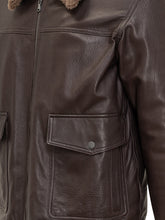 Dfour Giacca in Pelle Marrone con Collo Shearling - Abbigliamento Uomo | $store$