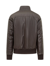 Dfour Giacca in Pelle Marrone con Collo Alto - Abbigliamento Uomo | $store$