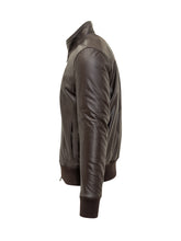 Dfour Giacca in Pelle Marrone con Collo Alto - Abbigliamento Uomo | $store$