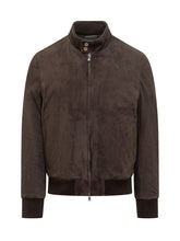 Dfour Giacca in Camoscio Marrone con Collo Alto - Abbigliamento Uomo | $store$