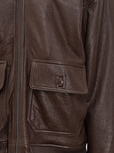 Dfour Giacca in Pelle Marrone con Collo Shearling e Tasche a Patta - Abbigliamento Uomo | $store$