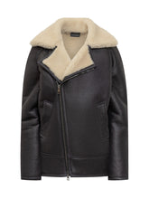 Giocasta Black Leather Jacket with Shearling - COLLEZIONE TEAM EC | $store$