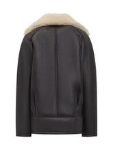 Giocasta Black Leather Jacket with Shearling - COLLEZIONE TEAM EC | $store$