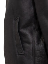 Giocasta Black Leather Jacket with Shearling - COLLEZIONE TEAM EC | $store$